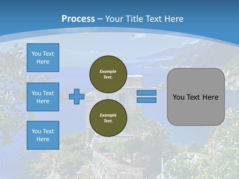 Boat Cliff Mediterranean PowerPoint Template