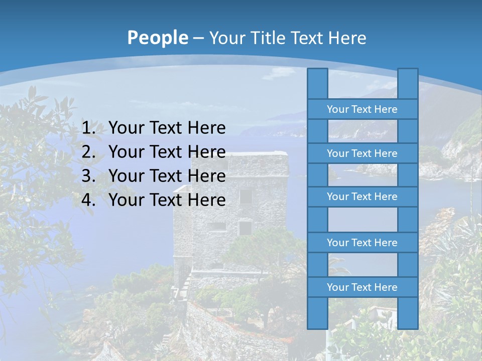 Boat Cliff Mediterranean PowerPoint Template