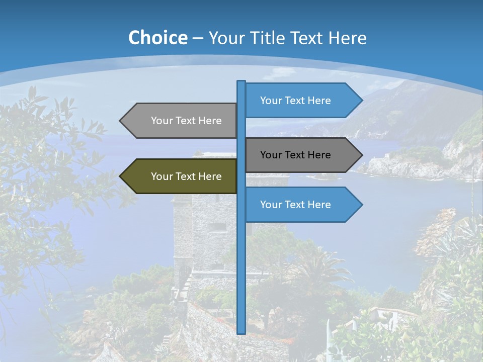 Boat Cliff Mediterranean PowerPoint Template