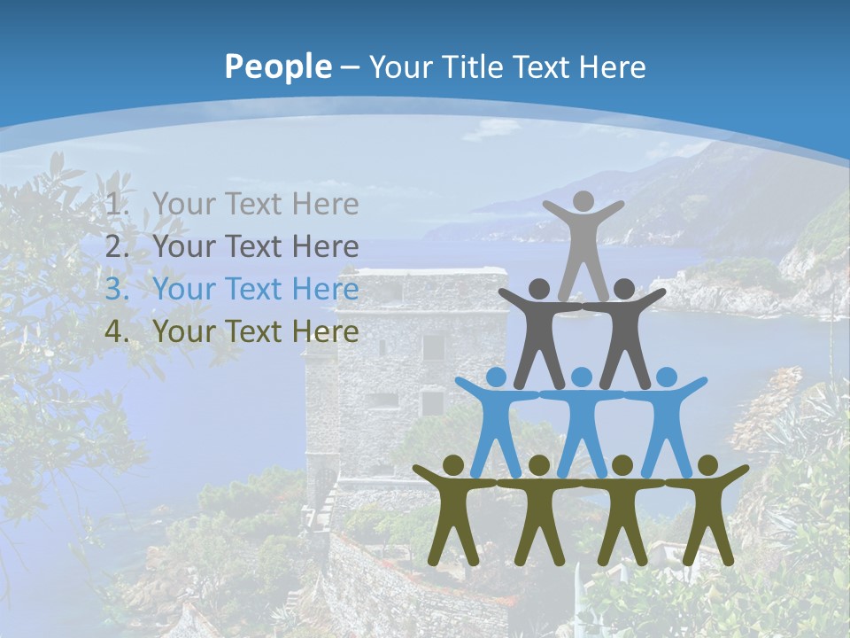 Boat Cliff Mediterranean PowerPoint Template