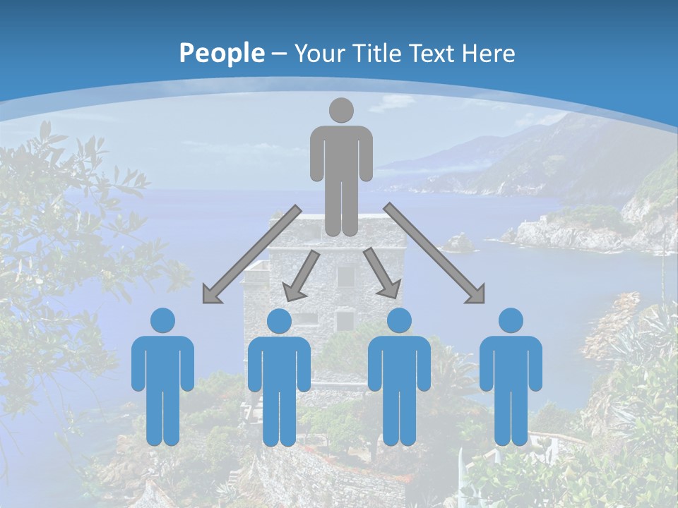 Boat Cliff Mediterranean PowerPoint Template