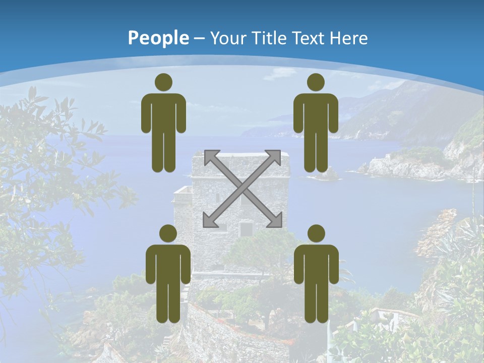 Boat Cliff Mediterranean PowerPoint Template