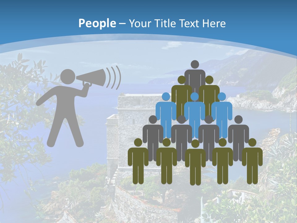 Boat Cliff Mediterranean PowerPoint Template