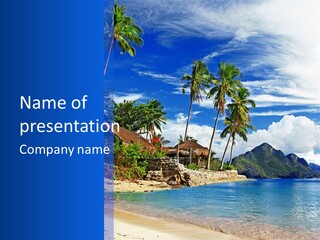 Palm Tree Travel Landscape PowerPoint Template