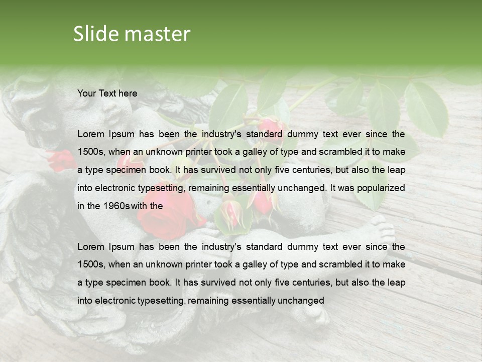 White Cemetery Angel PowerPoint Template