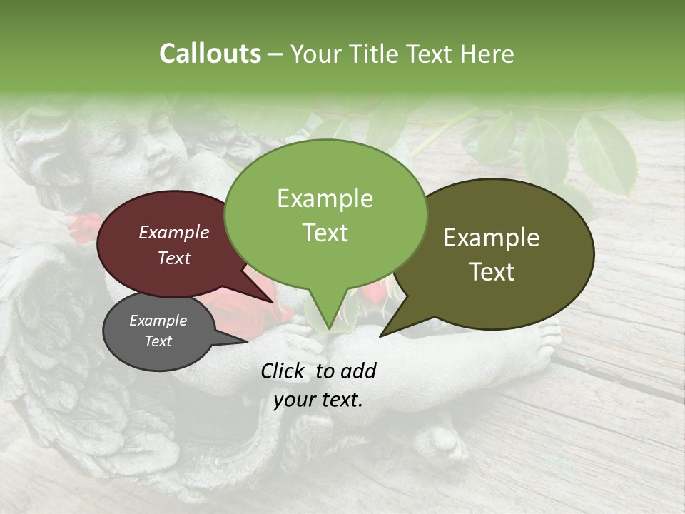 White Cemetery Angel PowerPoint Template