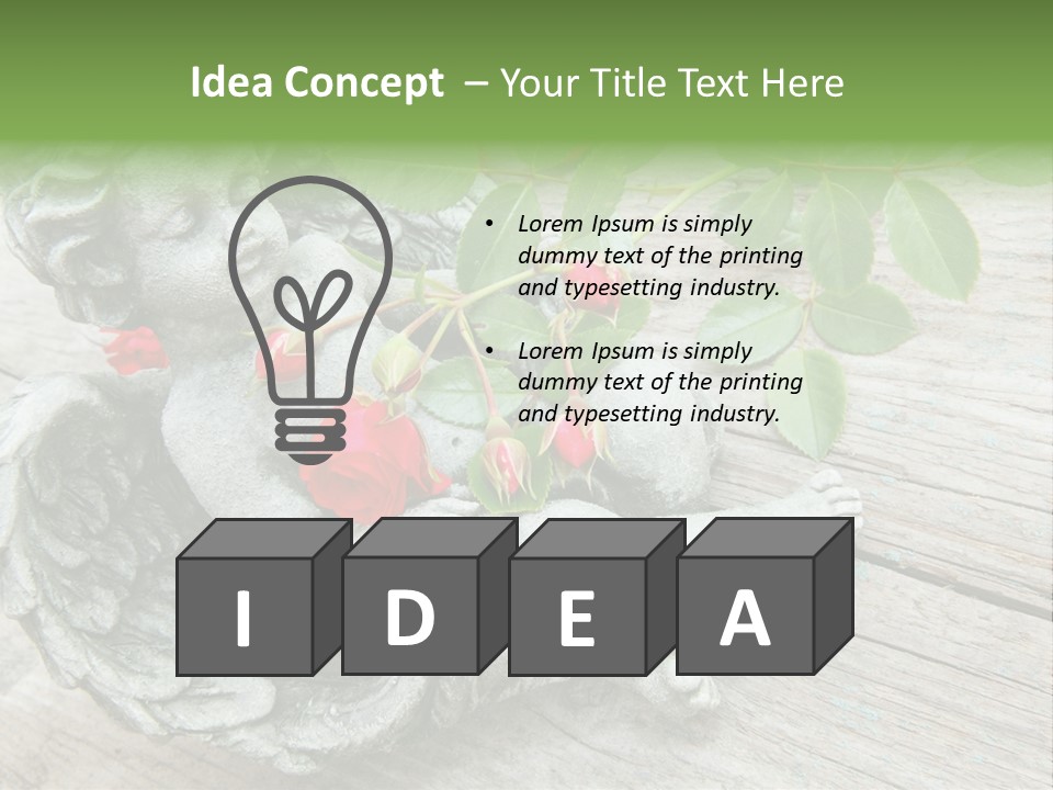 White Cemetery Angel PowerPoint Template