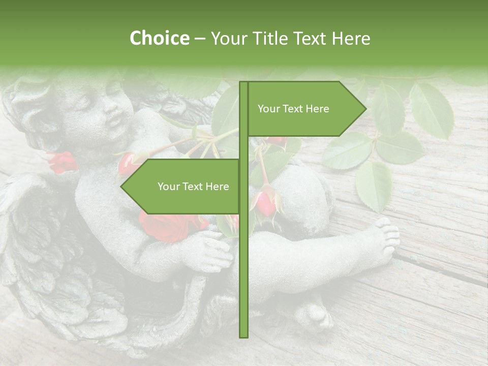 White Cemetery Angel PowerPoint Template