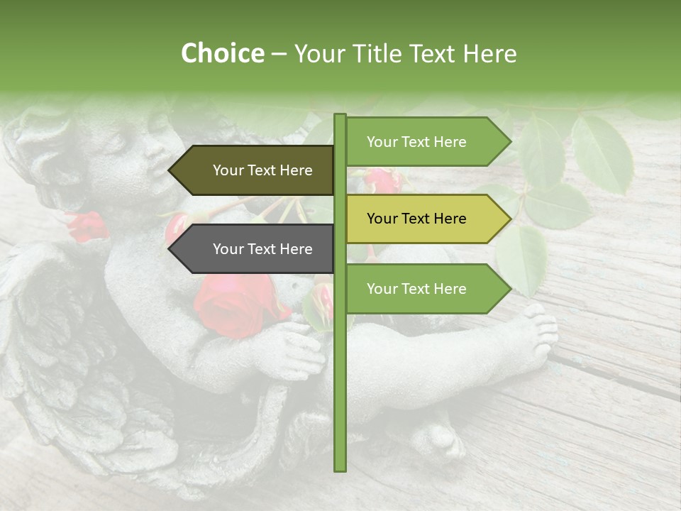 White Cemetery Angel PowerPoint Template