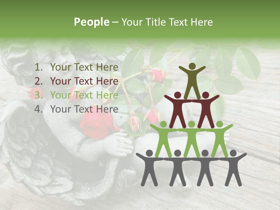 White Cemetery Angel PowerPoint Template