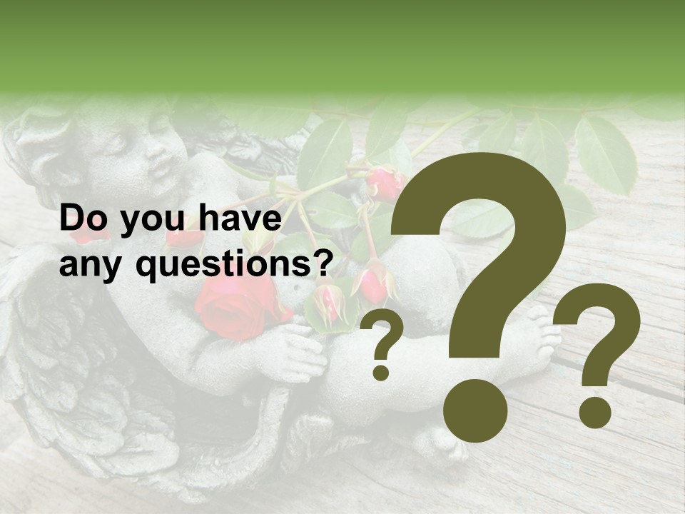 White Cemetery Angel PowerPoint Template