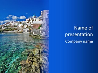 Cyclade Window Tourism PowerPoint Template