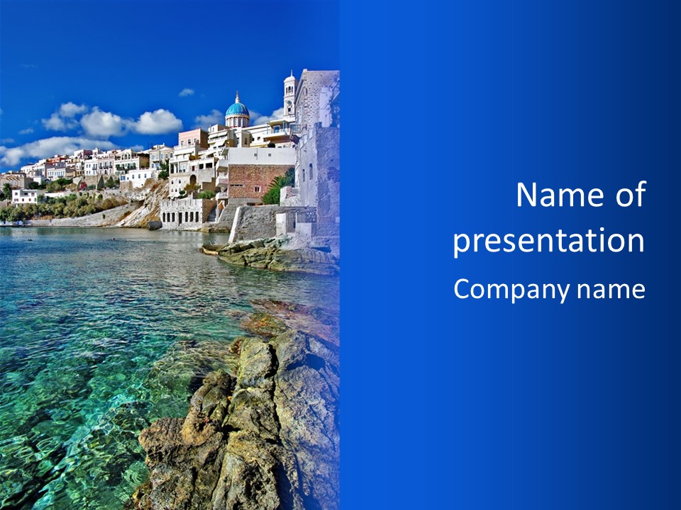 Cyclade Window Tourism PowerPoint Template