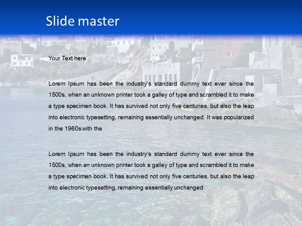 Cyclade Window Tourism PowerPoint Template