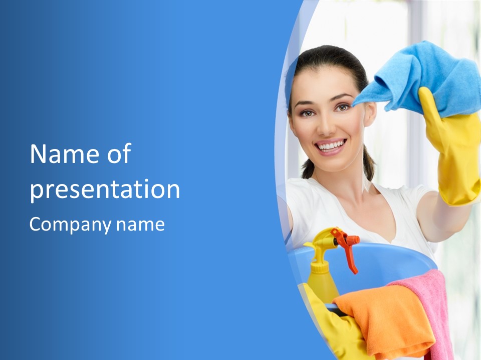 Washing People Working PowerPoint Template