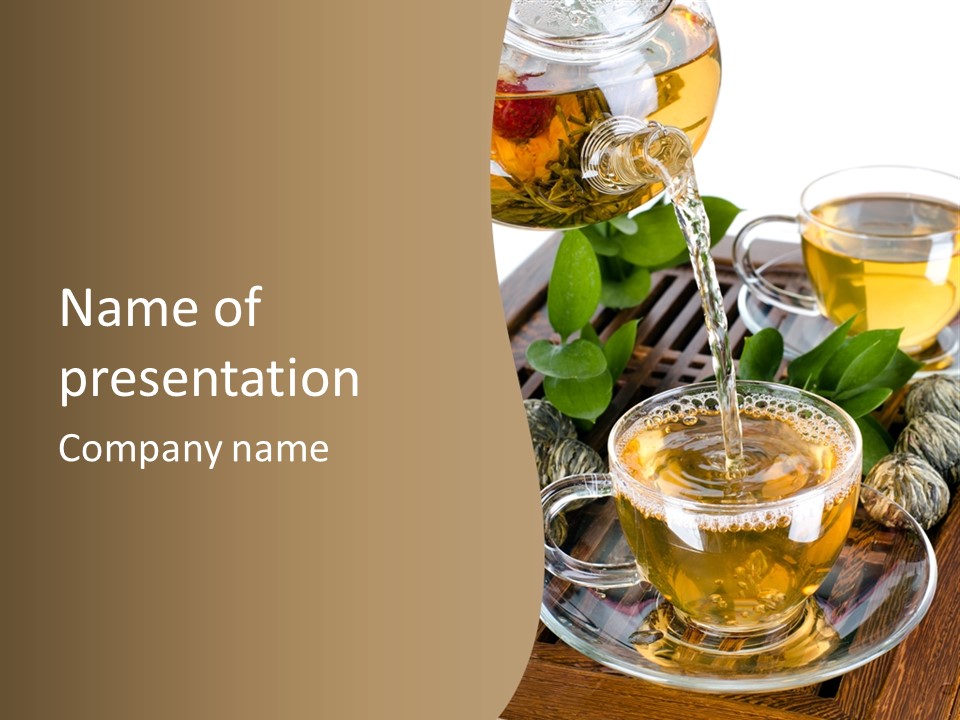 Glass Green Tea PowerPoint Template
