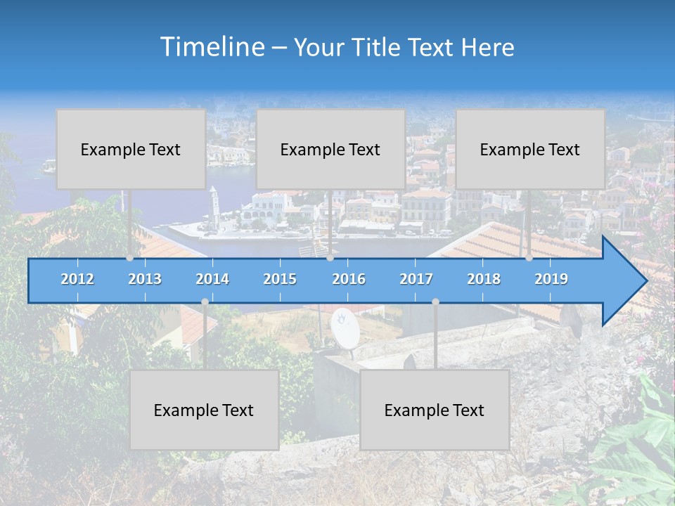Coastline Boat View PowerPoint Template
