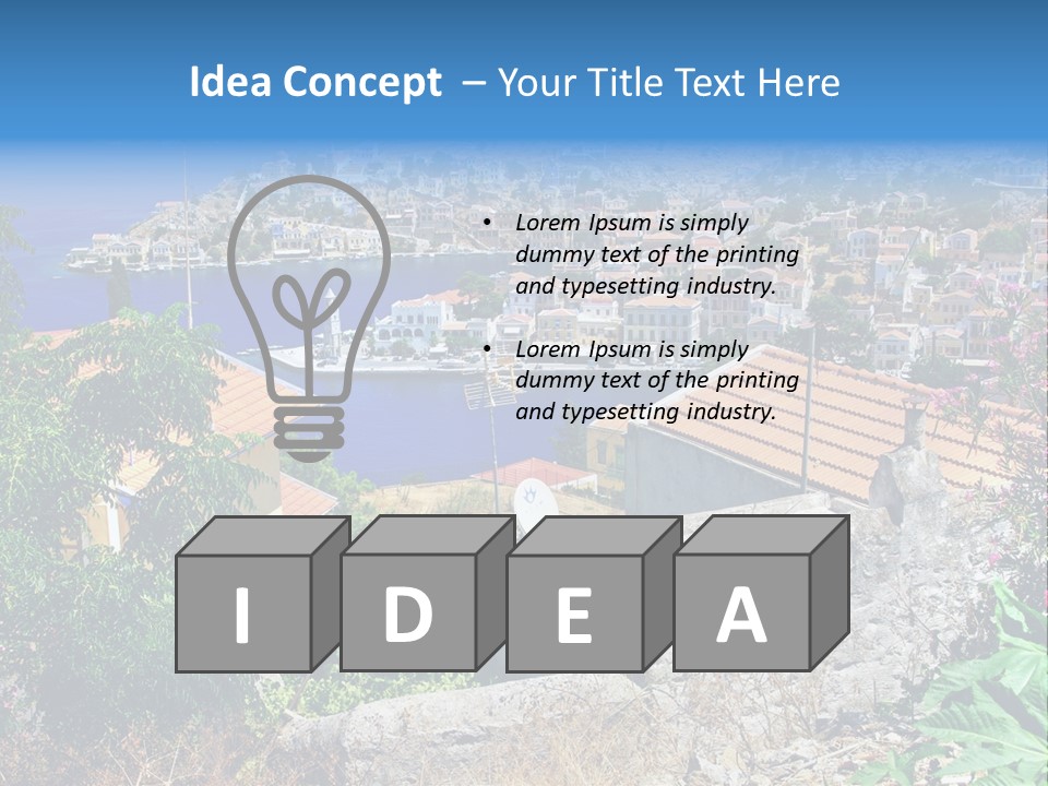 Coastline Boat View PowerPoint Template