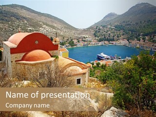 Landmark Swimming People PowerPoint Template