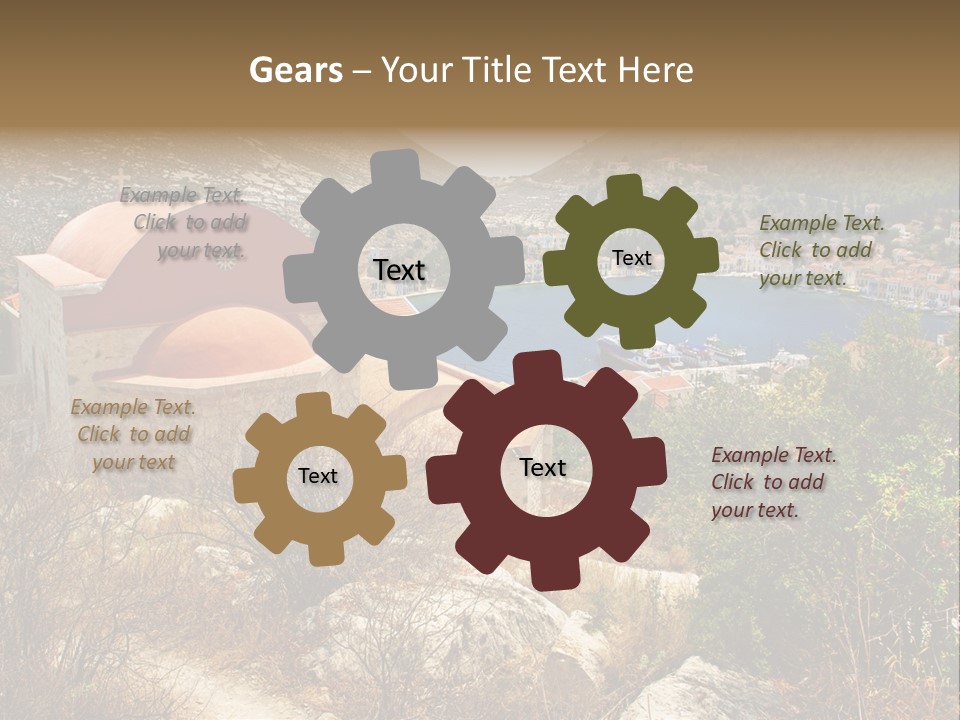 Landmark Swimming People PowerPoint Template