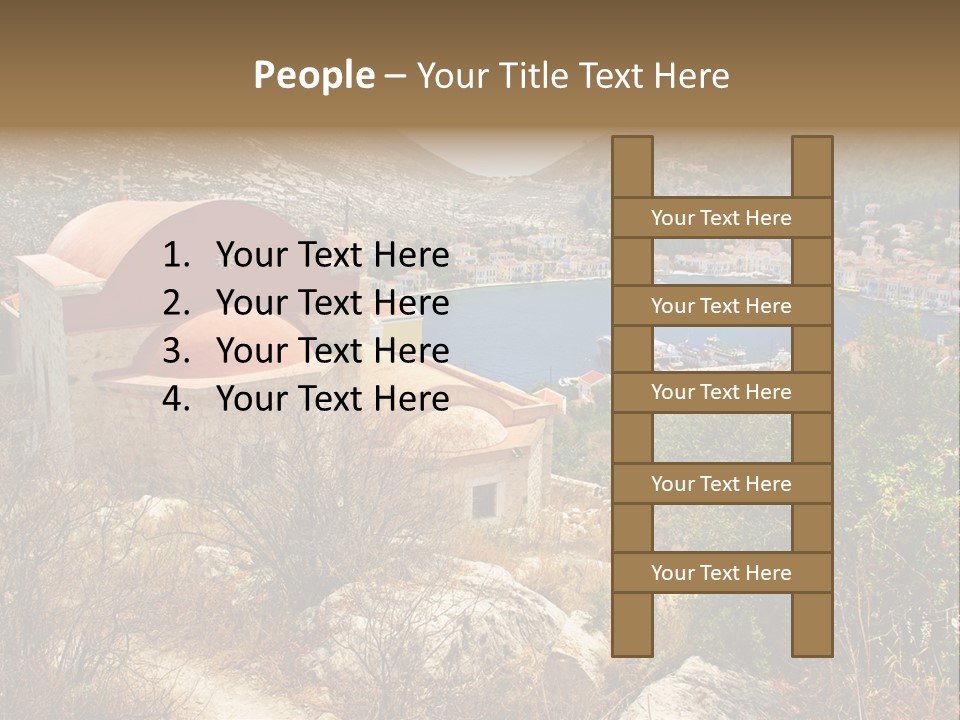 Landmark Swimming People PowerPoint Template