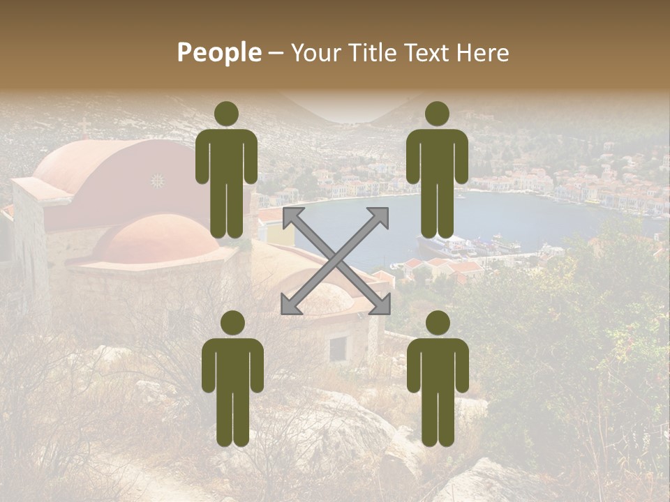 Landmark Swimming People PowerPoint Template