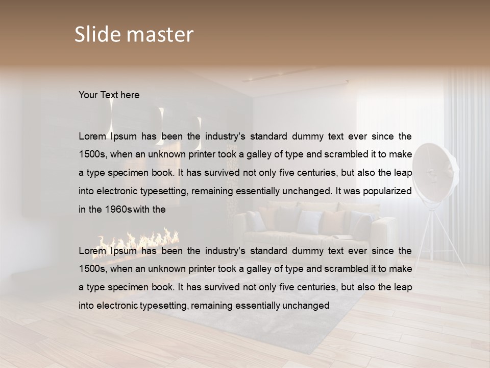 Couch Door White PowerPoint Template