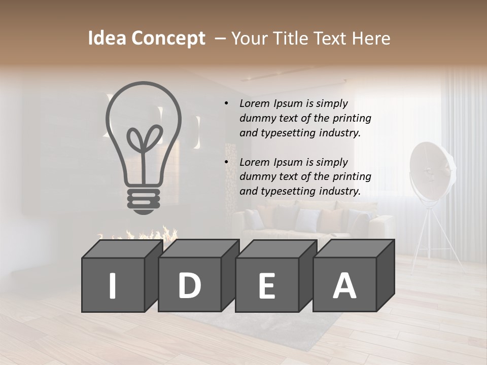 Couch Door White PowerPoint Template