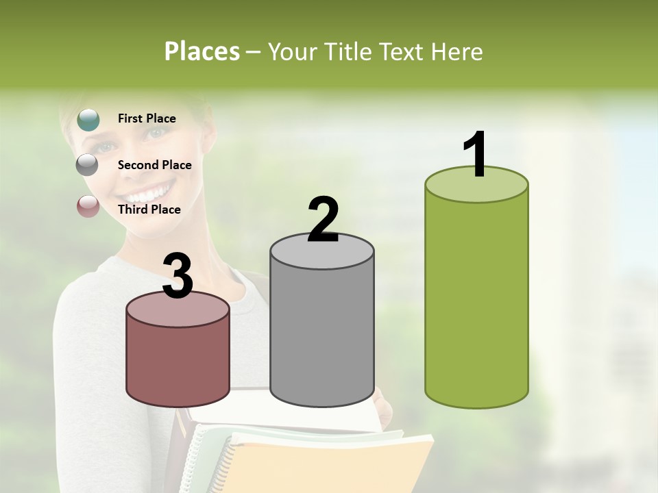 Smiling Outside Young PowerPoint Template