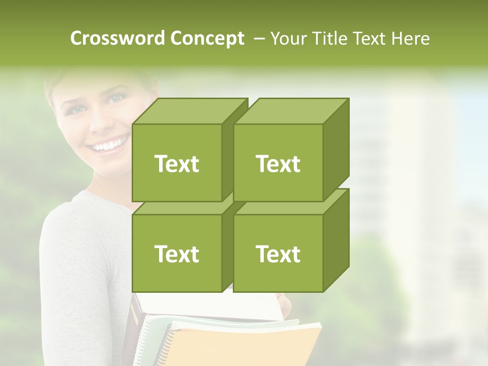 Smiling Outside Young PowerPoint Template
