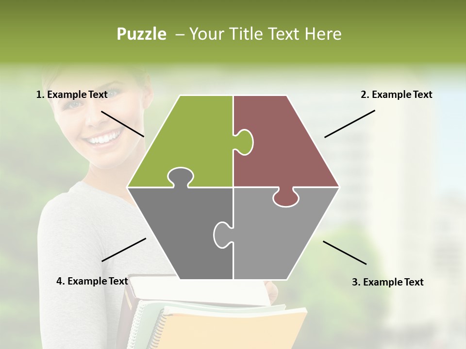 Smiling Outside Young PowerPoint Template