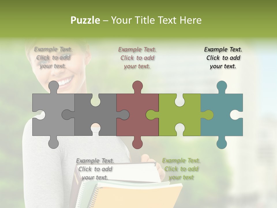 Smiling Outside Young PowerPoint Template