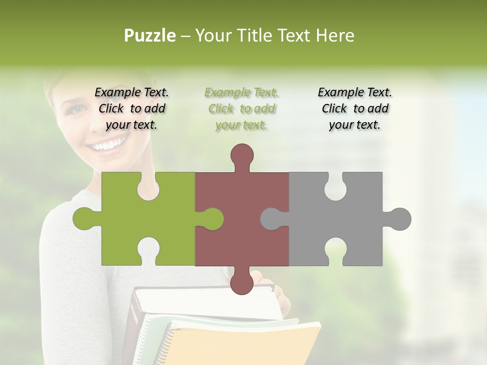 Smiling Outside Young PowerPoint Template