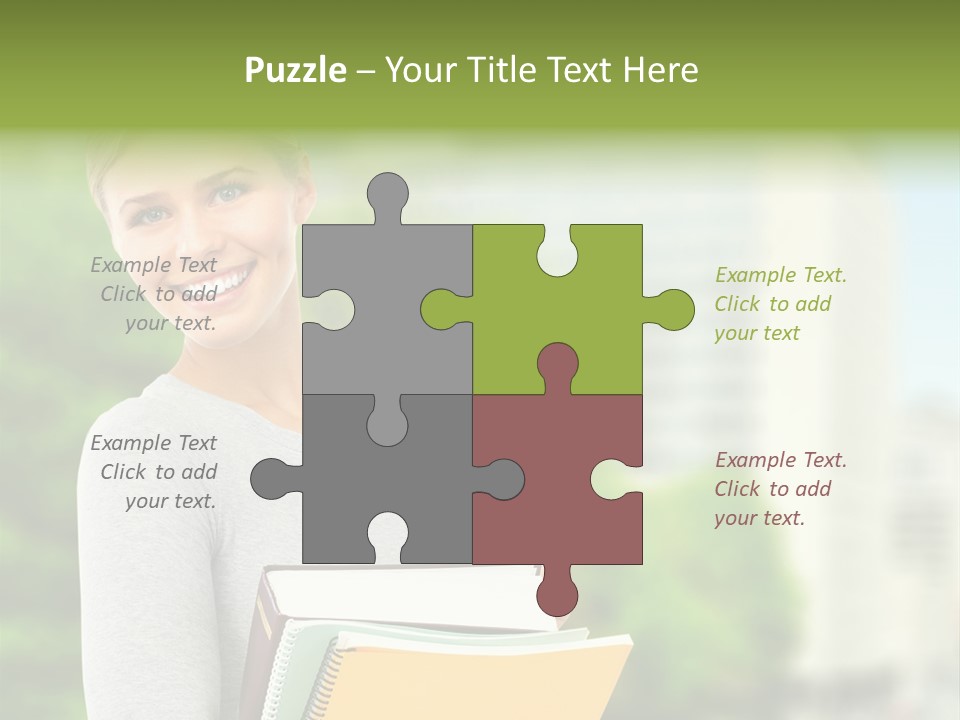 Smiling Outside Young PowerPoint Template