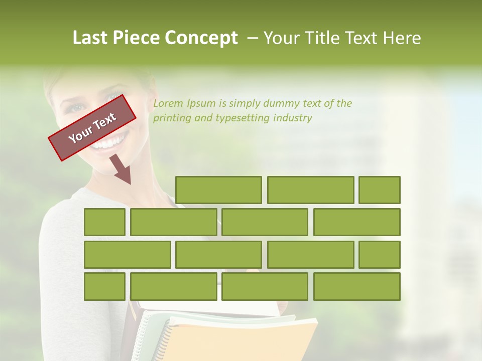 Smiling Outside Young PowerPoint Template