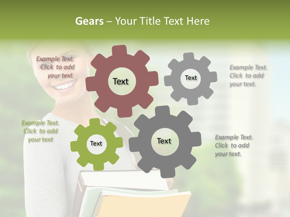 Smiling Outside Young PowerPoint Template