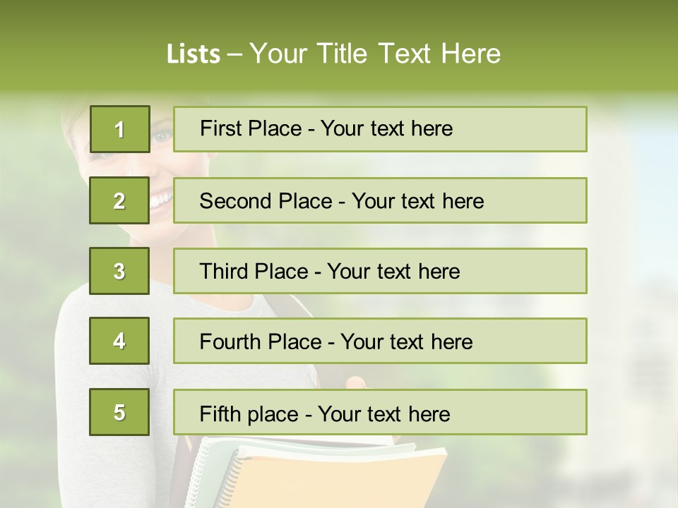 Smiling Outside Young PowerPoint Template