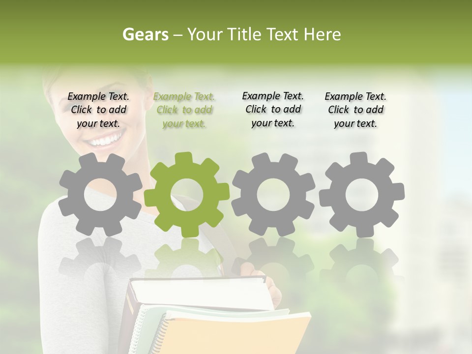 Smiling Outside Young PowerPoint Template