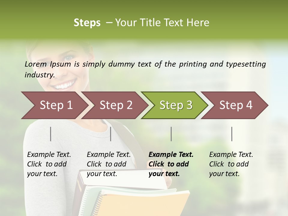 Smiling Outside Young PowerPoint Template