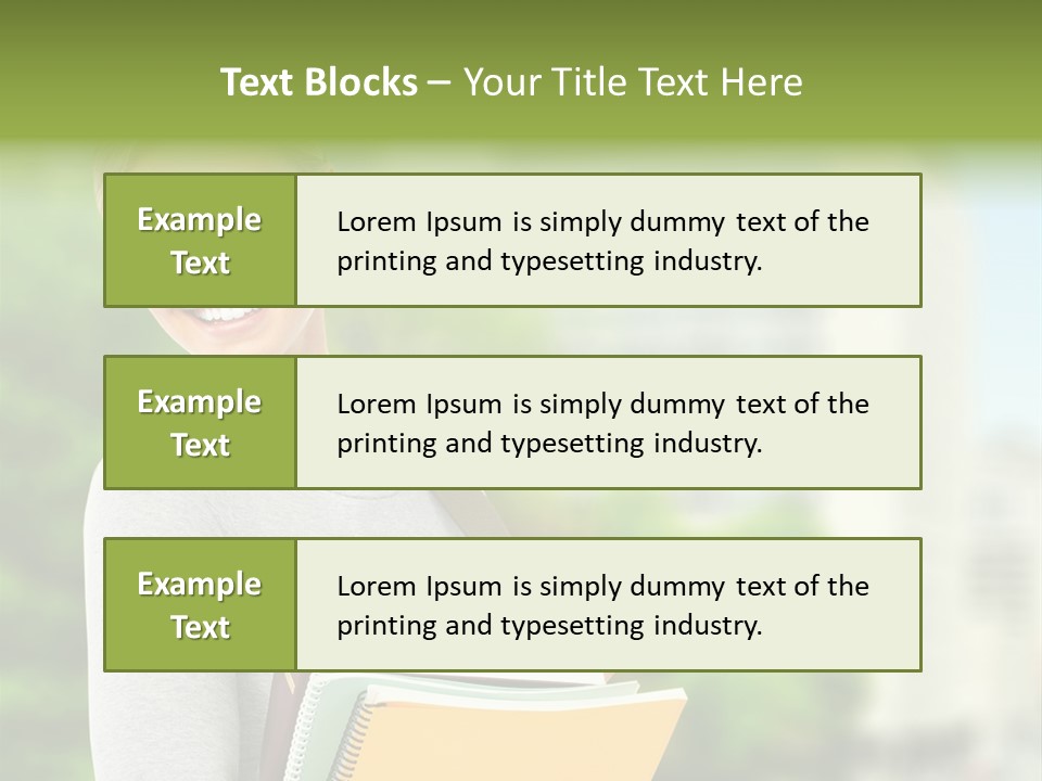 Smiling Outside Young PowerPoint Template