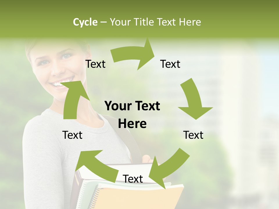 Smiling Outside Young PowerPoint Template