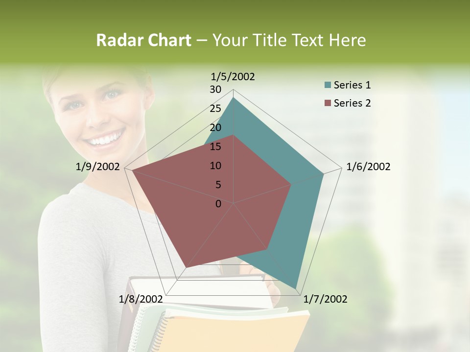 Smiling Outside Young PowerPoint Template