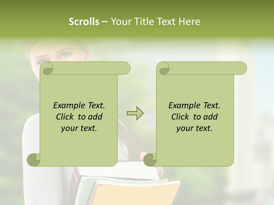 Smiling Outside Young PowerPoint Template