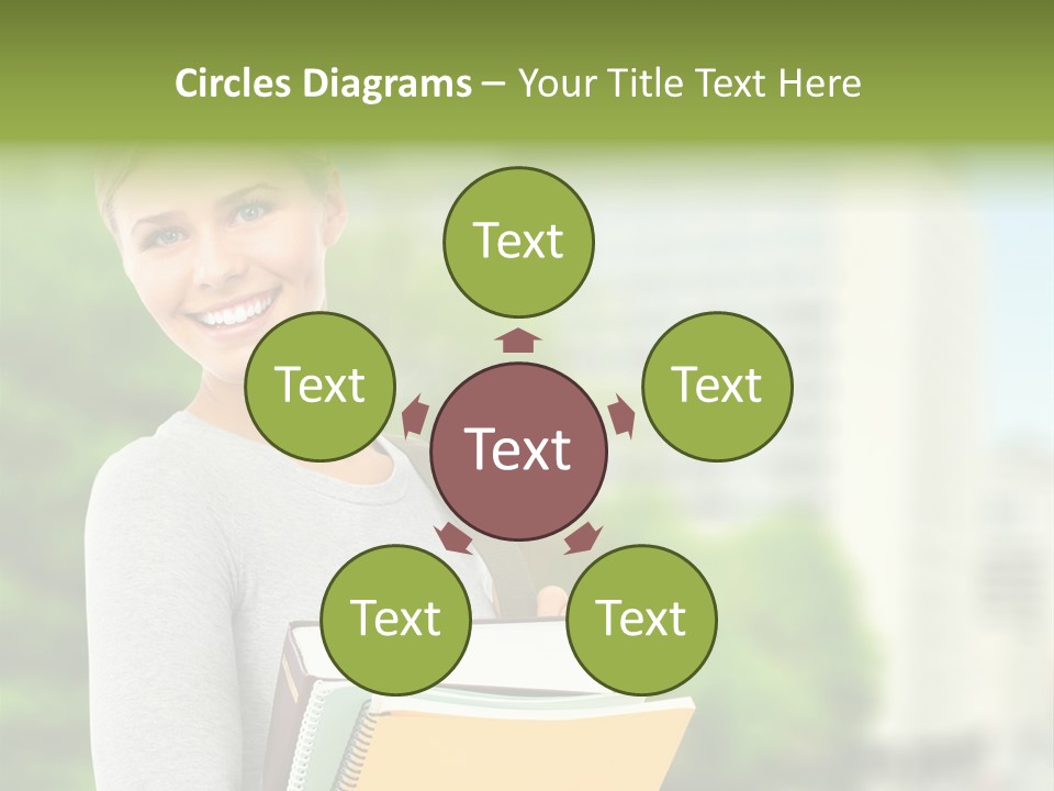 Smiling Outside Young PowerPoint Template