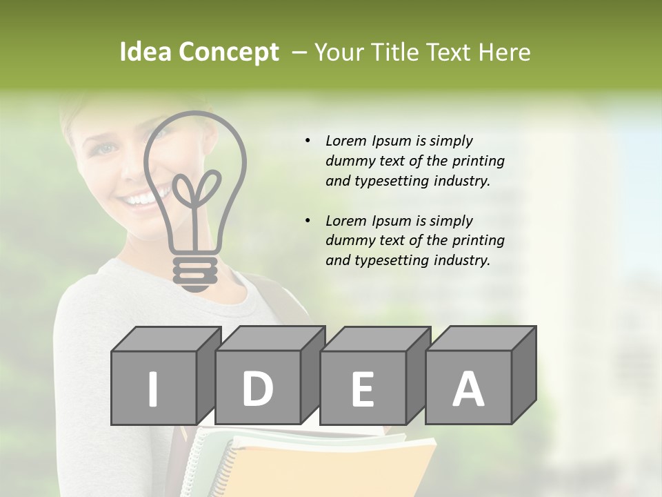 Smiling Outside Young PowerPoint Template