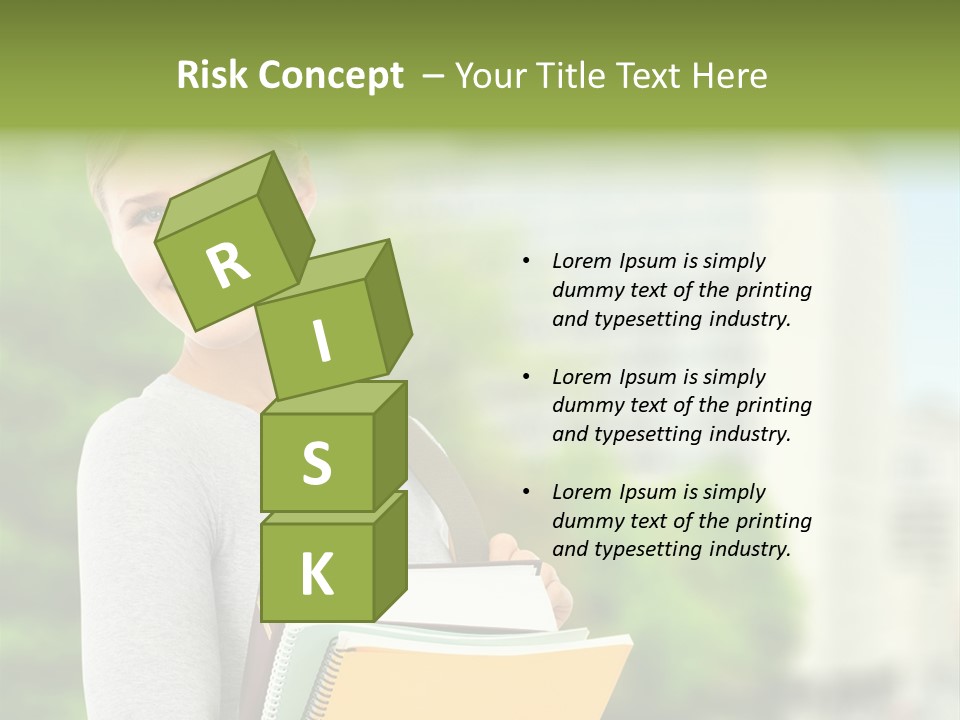 Smiling Outside Young PowerPoint Template