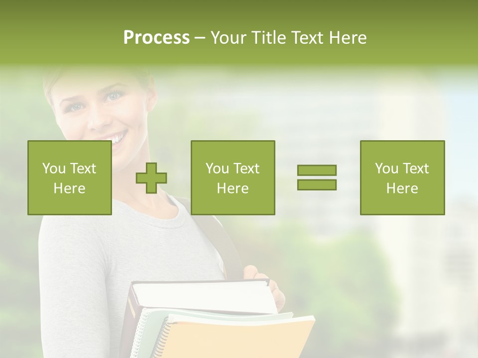 Smiling Outside Young PowerPoint Template
