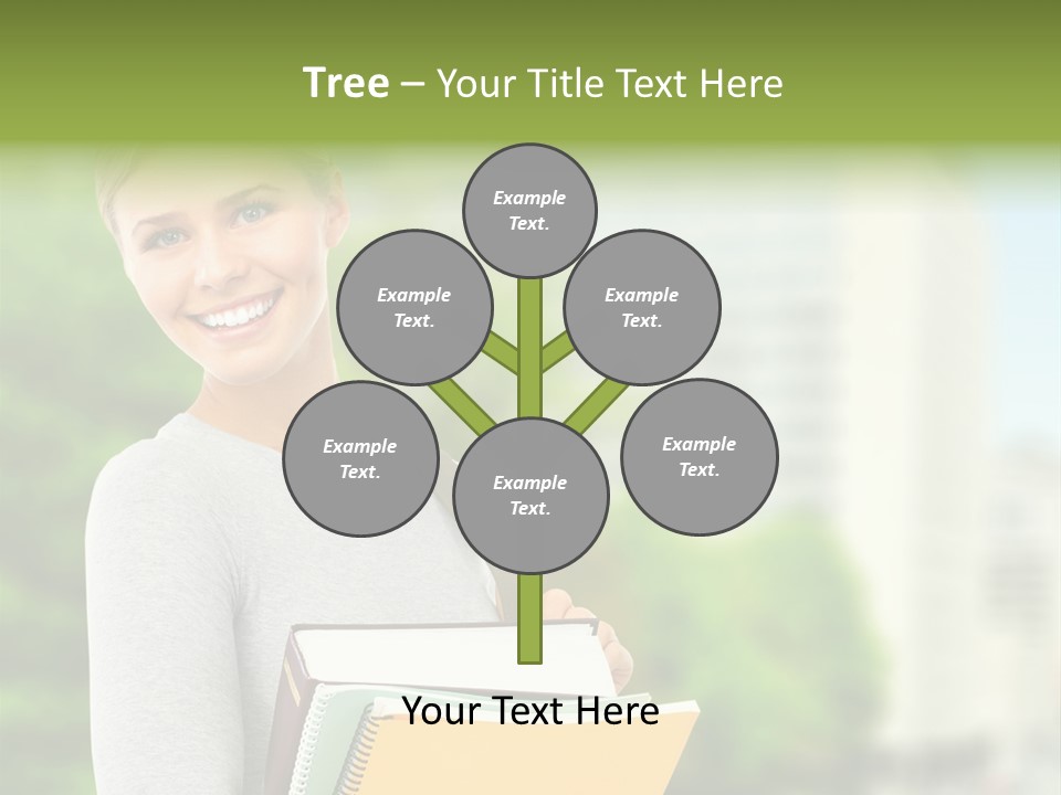 Smiling Outside Young PowerPoint Template
