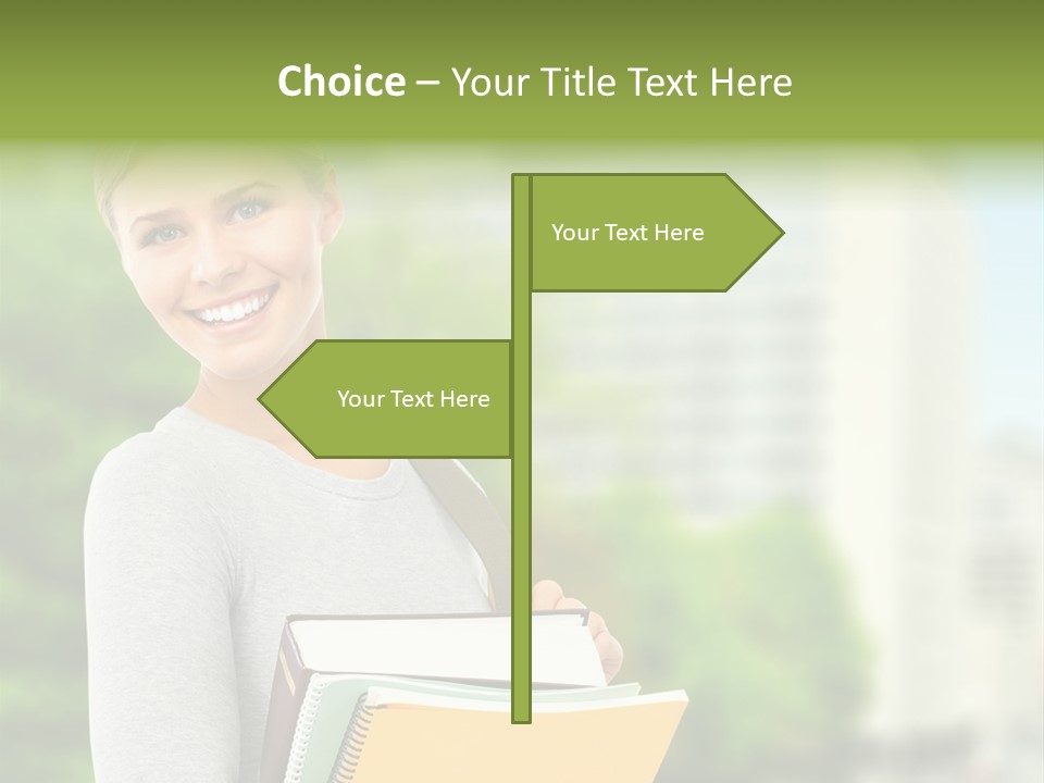 Smiling Outside Young PowerPoint Template