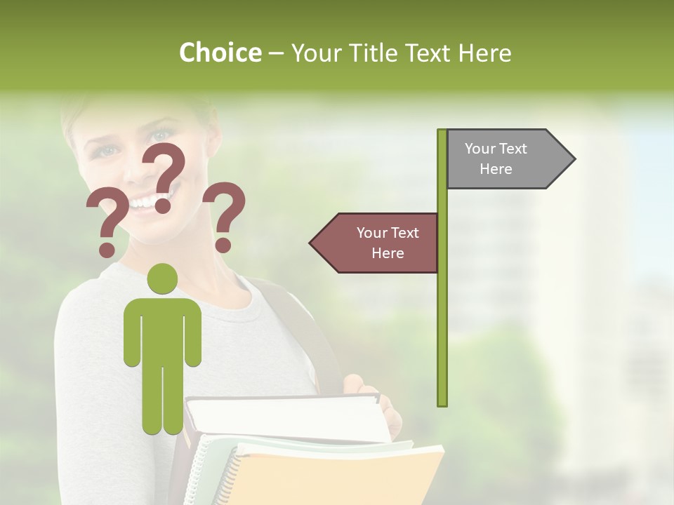 Smiling Outside Young PowerPoint Template